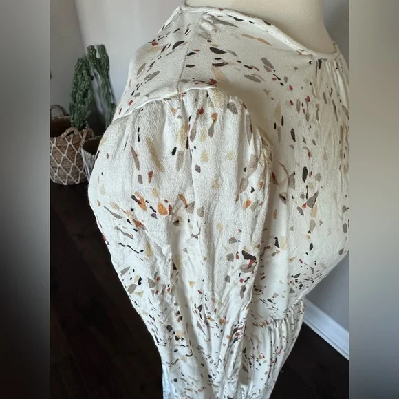 A New Day Maxi Dress Boho Prairie Ruffle Details & Elastic Waist White Floral XL - Picture 6 of 12